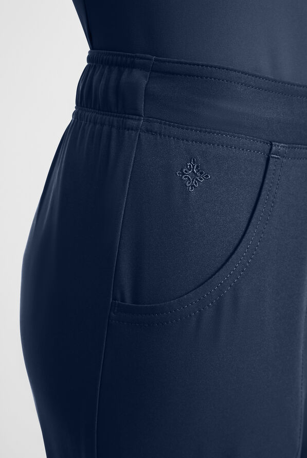 Med Couture Insight Women's 4-Pocket Flare Leg Cargo Scrub Pant - Navy - 3