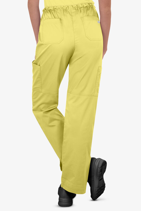 Pantal&oacute;n m&eacute;dico Butter-Soft STRETCH Petite con cord&oacute;n y 10 bolsillos para mujer - Lemon Sherbet - 3