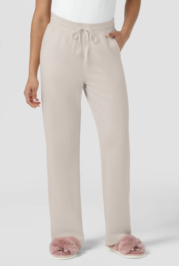 Pantalón médico Wink Unwind STRETCH de felpa con piernas anchas y 2 bolsillos para mujer - Birch - 1
