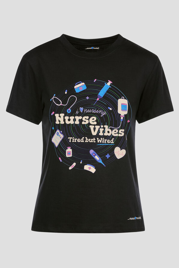 Nurse Mates Nurse Vibes Black Nursing T-Shirt - null - 1