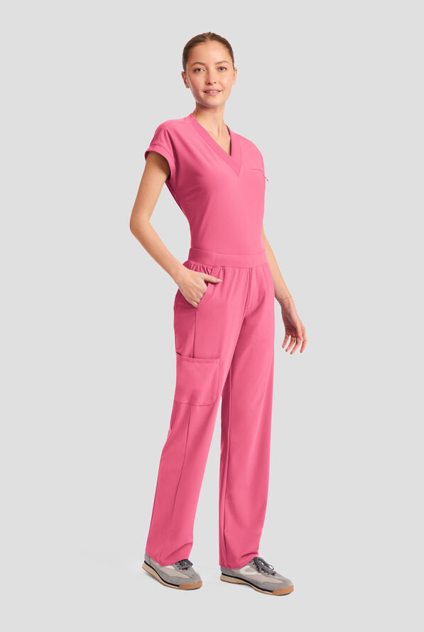 Pantal&oacute;n m&eacute;dico Infinity PURSUIT STRETCH con piernas rectas y 4 bolsillos para mujer - Tropical Pink - 5