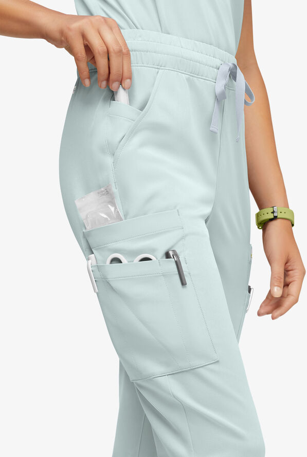 Pantalón médico ReSurge Topaz con cordón ajustable y 11 bolsillos para mujer - Horizon Haze - 3