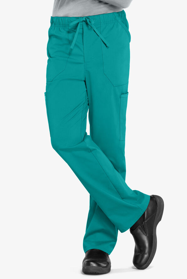 Cherokee Workwear Professionals Men's 5-Pocket STRETCH Cargo Scrub Pants - Teal - 1