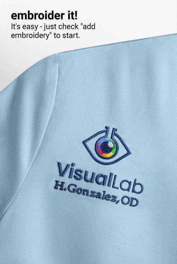 Blusa m&eacute;dica UA Butter-Soft STRETCH estilo cruzado con cuello en V y 3 bolsillos para mujer - Dew Point - 7