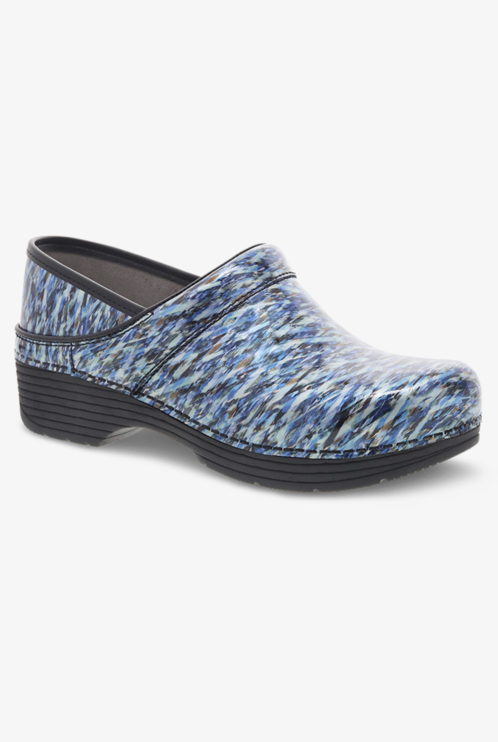 Zuecos Dansko Lt Pro Blue Waves de charol para mujer, Zapatos de Enfermería