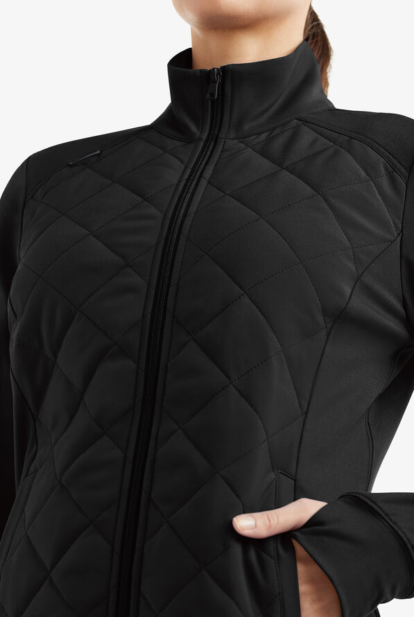 Easy STRETCH Keira Quilted Long Sleeve Scrub Jacket, Nursing Jackets