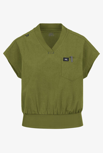 koi Solis Trinity Women's 1-Pocket STRETCH Banded Bottom Split V-Neck Scrub Top