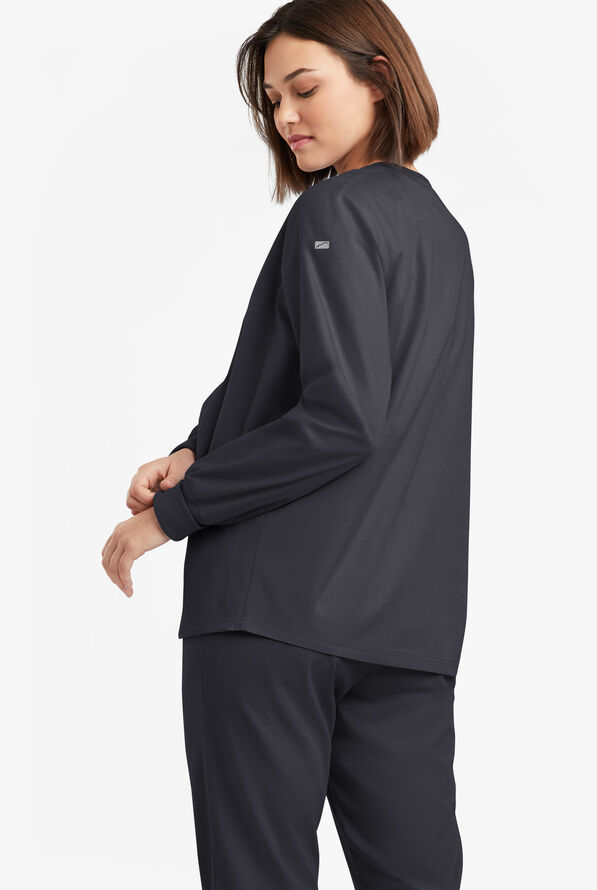 Butter-Soft Originals Women's 3-Pocket Warm-up Scrub Jacket - Pewter - 4