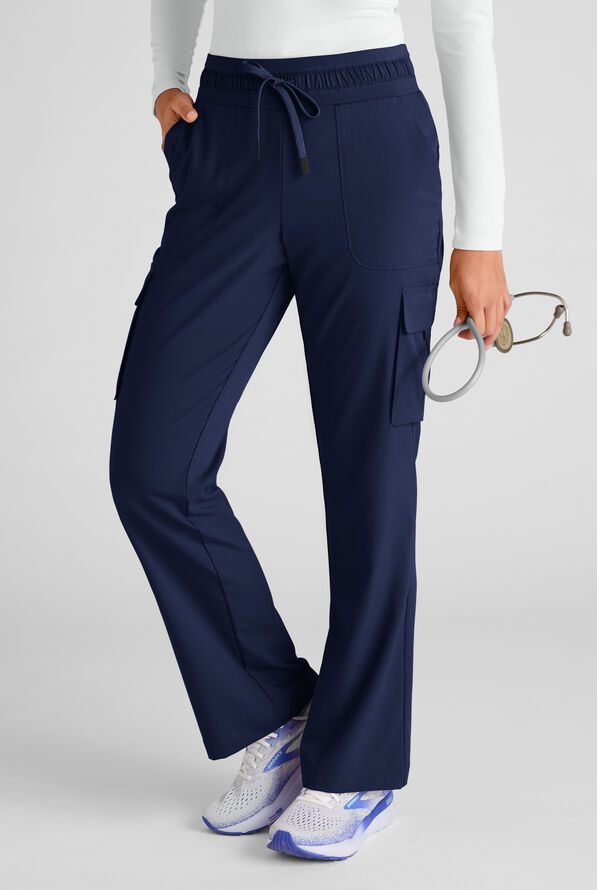 Pantalón médico Grey's Anatomy by Barco Emerge Parker STRETCH con piernas anchas estilizadas y 4 bolsillos para mujer - Indigo - 1