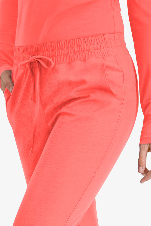 Pantal&oacute;n m&eacute;dico Skechers by Barco STRETCH estilo cargo jogger con 4 bolsillos para mujer - Coral Fizz - 3