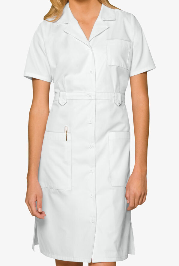 Dickies Women's 3-Pocket Notched Collar Scrub Dress - White - 1