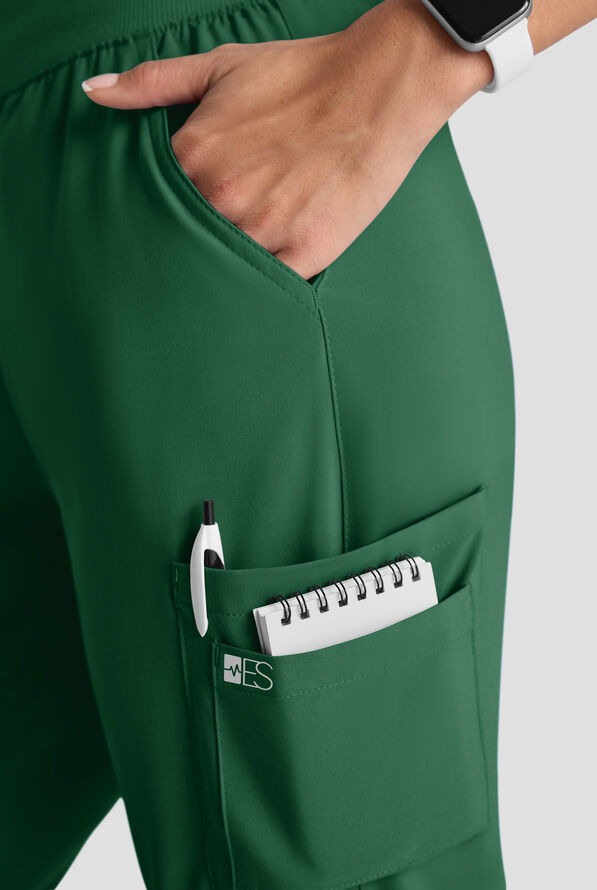 Conjunto de uniforme m&eacute;dico Easy STRETCH con 10 bolsillos para mujer - Hunter - 6