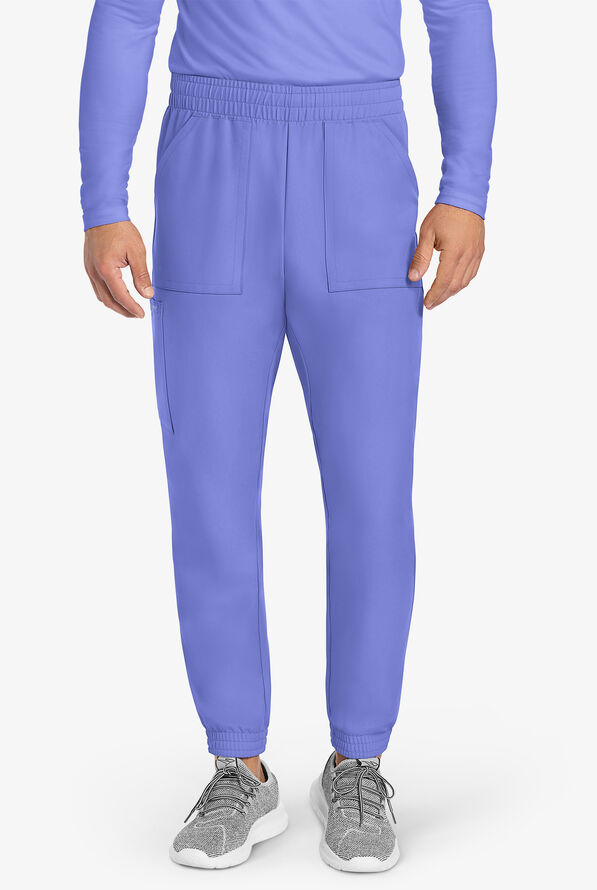 Cherokee Workwear Originals Ultra Men's 4-Pocket Flat Front Cargo Jogger Scrub Pants - Ceil Blue - 1