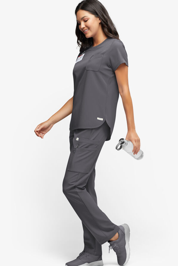 Pantalón médico ReSurge Topaz con cordón ajustable y 11 bolsillos para mujer - Pewter - 4