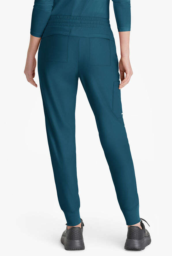 Skechers by Barco Slip-ins Pace Women's 5-Pocket STRETCH Cargo Jogger Scrub Pants - Bahama Blue - 2