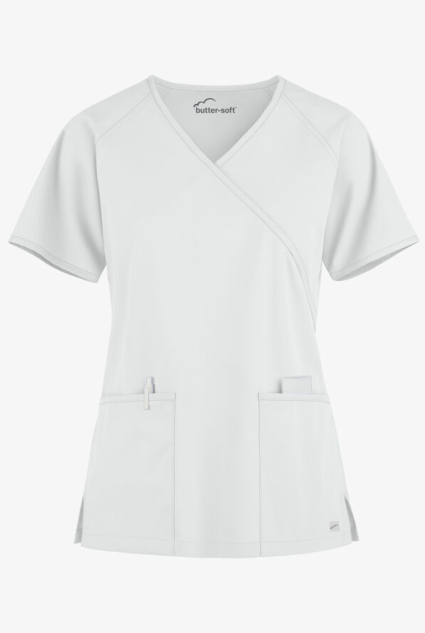 ButterSoft Scrubs by UA Raglan Mock Wrap Top Mock Wrap Scrub Tops
