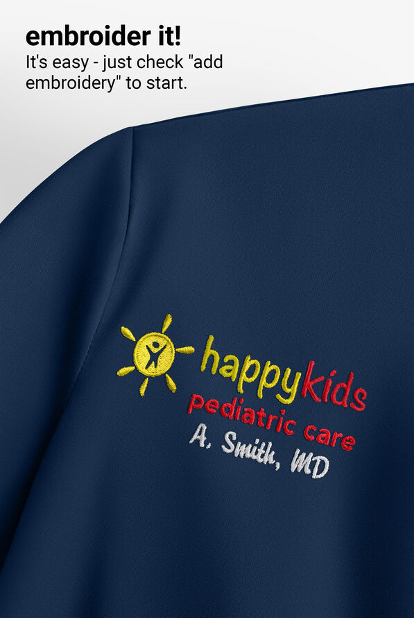 WonderWink Four-STRETCH Women's 3-Pocket Button Front Scrub Jacket - Navy - 3