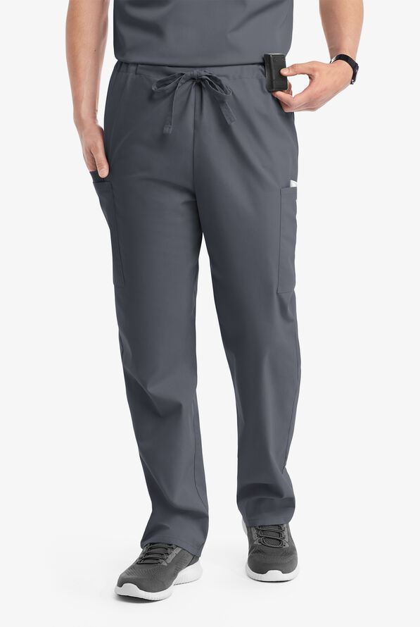 Butter-Soft Core Scrubs Unisex 4-Pocket Cargo Drawstring Scrub Pants- New and Improved - Tall - Pewter - 1