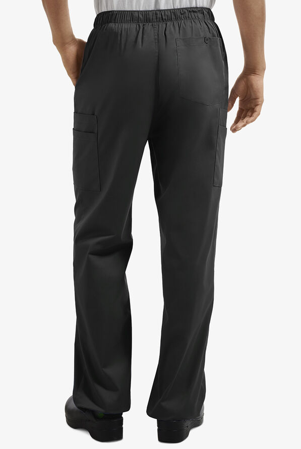 Cherokee Workwear Core STRETCH Men's 7-Pocket Drawstring Cargo Scrub Pants - Black - 2