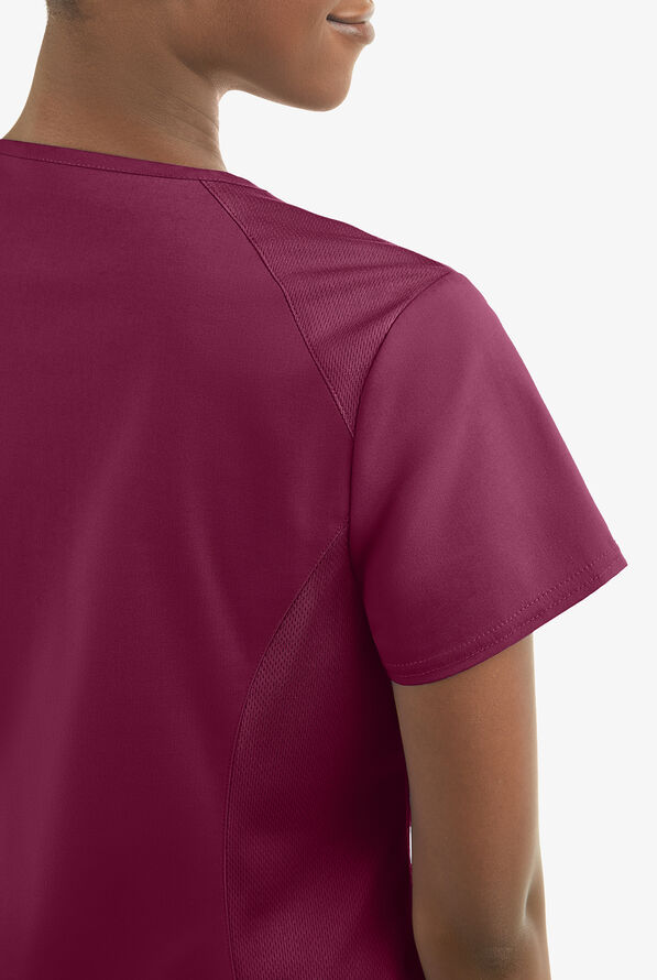 Blusa m&eacute;dica Cherokee Workwear Professionals Active estilo cruzado con 2 bolsillos para mujer - Wine - 6