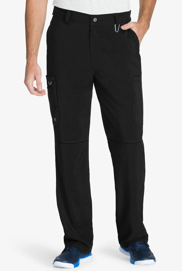 Pantalón médico Cherokee Infinity estilo cargo con piernas estrechas y 5 bolsillos para hombre - Black - 1