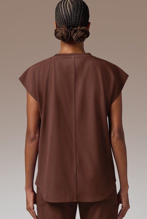 Blusa m&eacute;dica Hypothesis DM Crew de corte holgado con mangas dolm&aacute;n y 2 bolsillos para mujer - Bitter Chocolate - 4