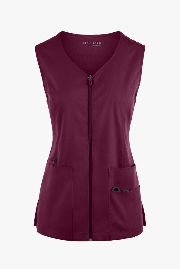 Maevn Matrix Basic STRETCH Zip Front Scrub Vest, Nursing Scrubs