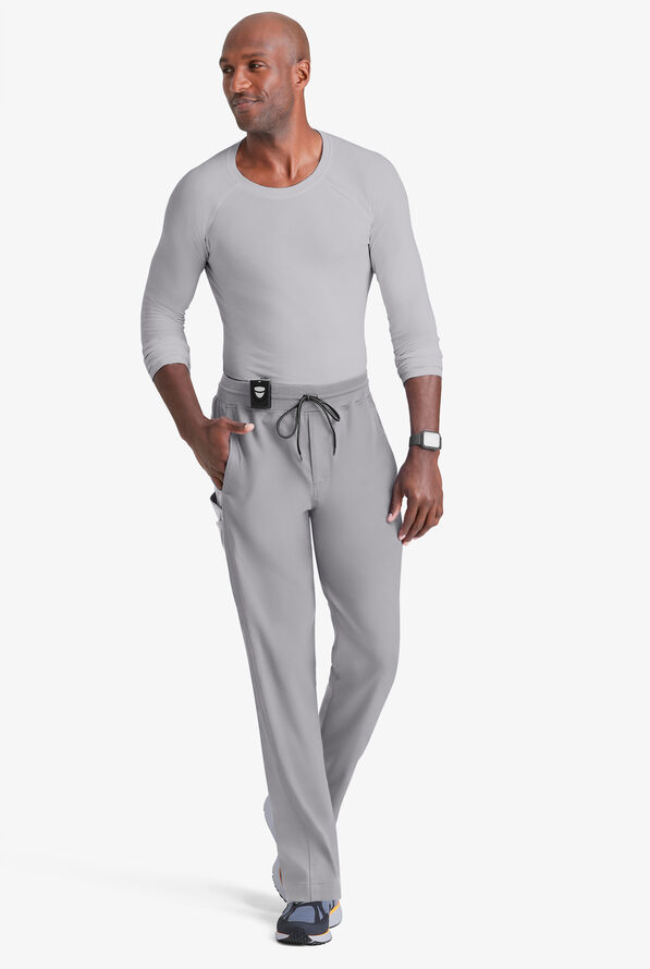 Grey's Anatomy by Barco Spandex STRETCH Hudson Men's 6-Pocket Slim Straight Cargo Scrub Pants - Moonstruck - 4