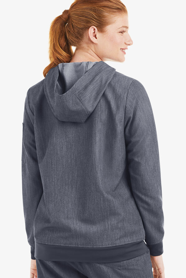 Sudadera m&eacute;dica MOVEMENT by Butter-Soft Sirius STRETCH con capucha y 4 bolsillos para mujer - Indigo Heather - 4