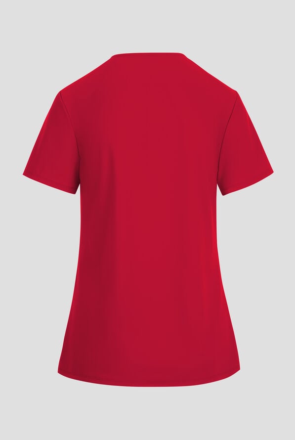 Infinity Pursuit Women's 3-Pocket STRETCH V-Neck Scrub Top - Cherry Pop - 2