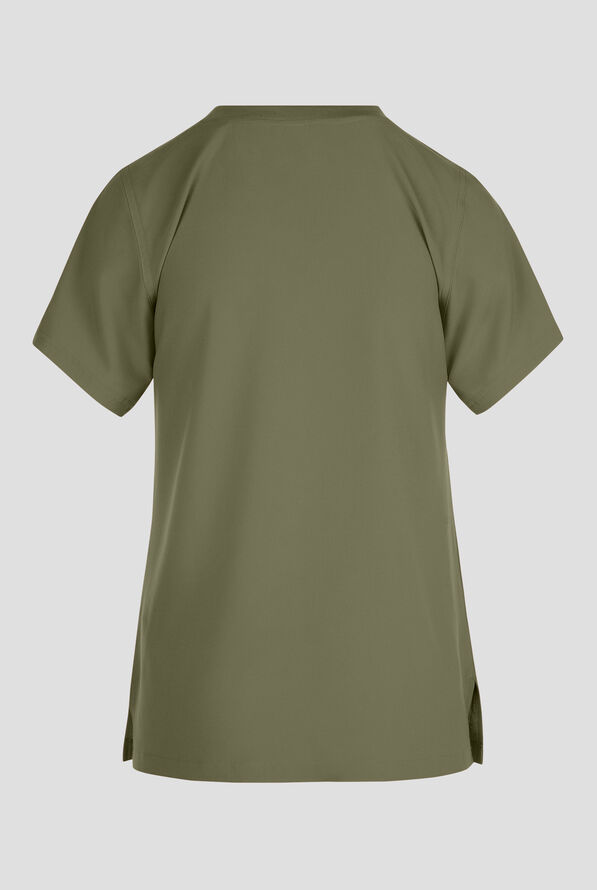 Carhartt Cross-Flex Force Women's 1-Pocket STRETCH Knit Trim Crew Neck Scrub Top - Olive - 2