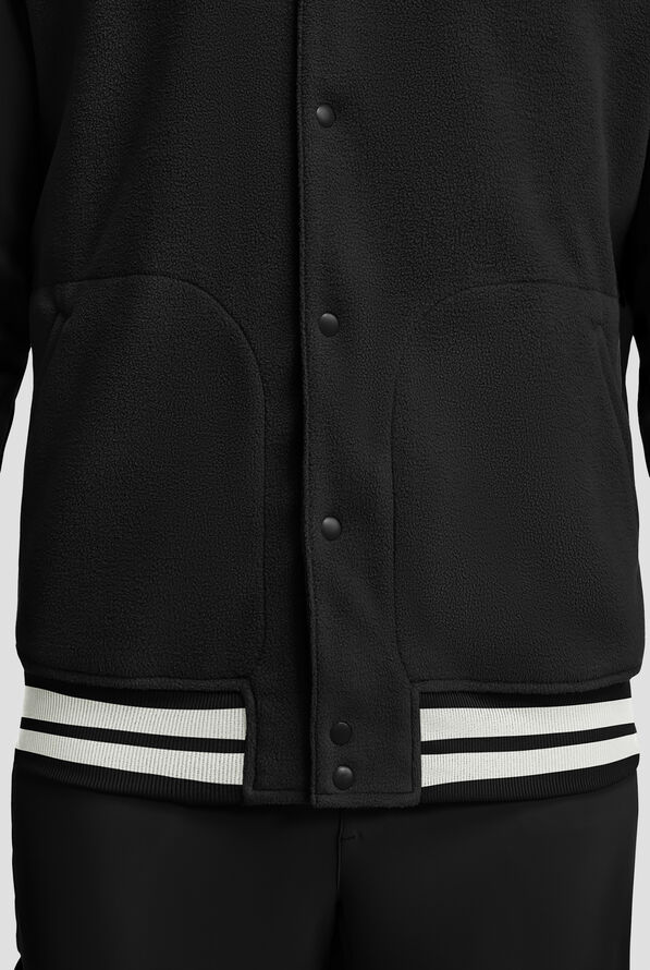 Infinity Pursuit Men's 3-Pocket STRETCH Sports Bomber Scrub Jacket - Black - 3