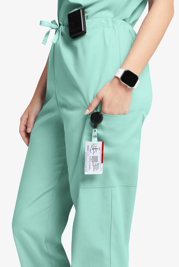 Butter-Soft Originals Unisex 4-Pocket Drawstring Relaxed Straight Leg Scrub Pants - Water Mint - 2