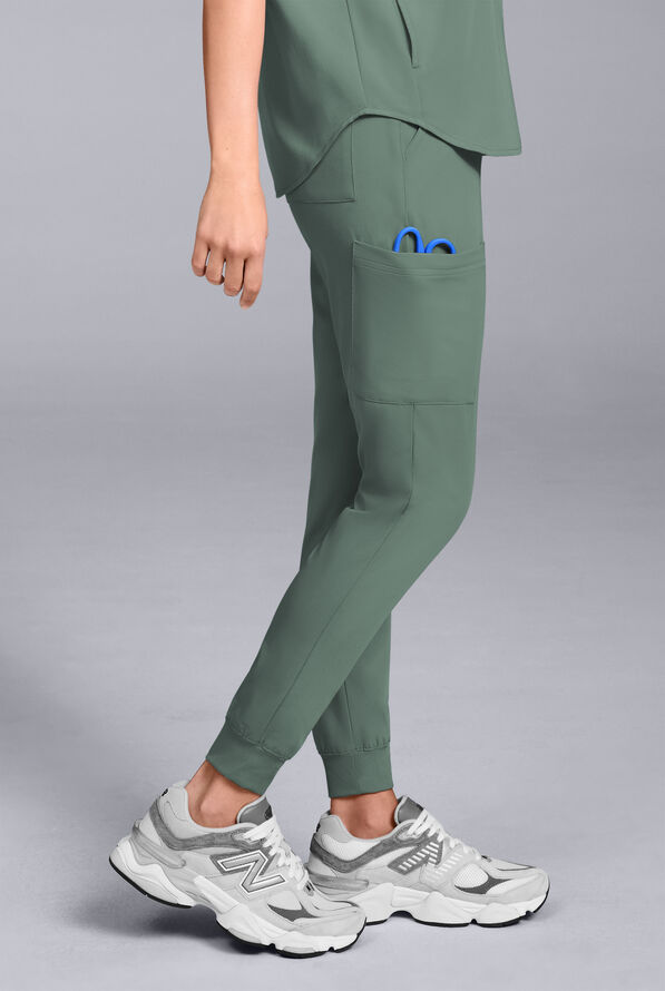 Hypothesis Women's Base 6-Pocket Jogger Scrub Pant - Olive - 4