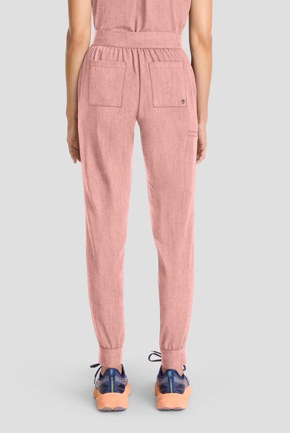 Healing Hands Quest Women's 5-Pocket STRETCH Drawstring Jogger Scrub Pant - Pink Pearl - 4