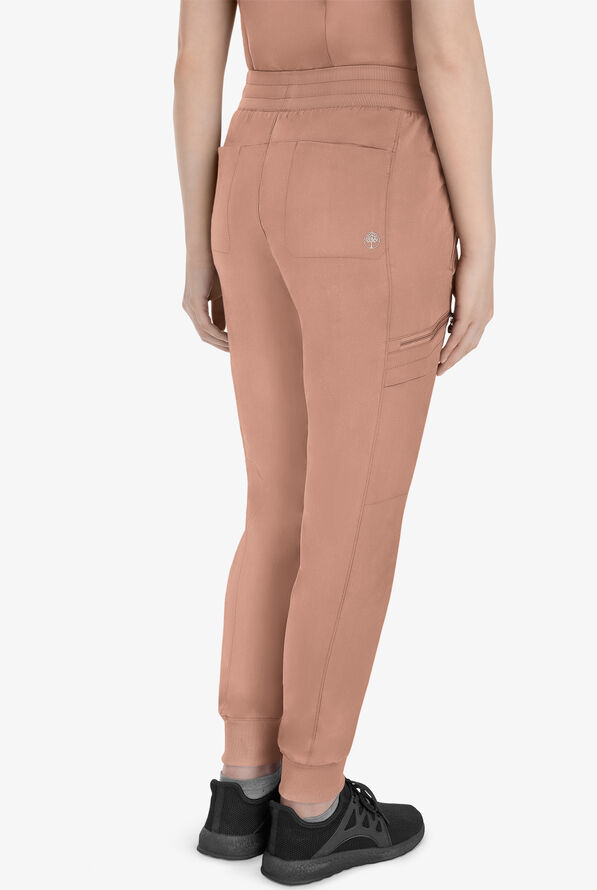 Healing Hands Purple Label Toby Women's 7-Pocket STRETCH Jogger Drawstring Scrub Pant - Santa Fe Tan - 4
