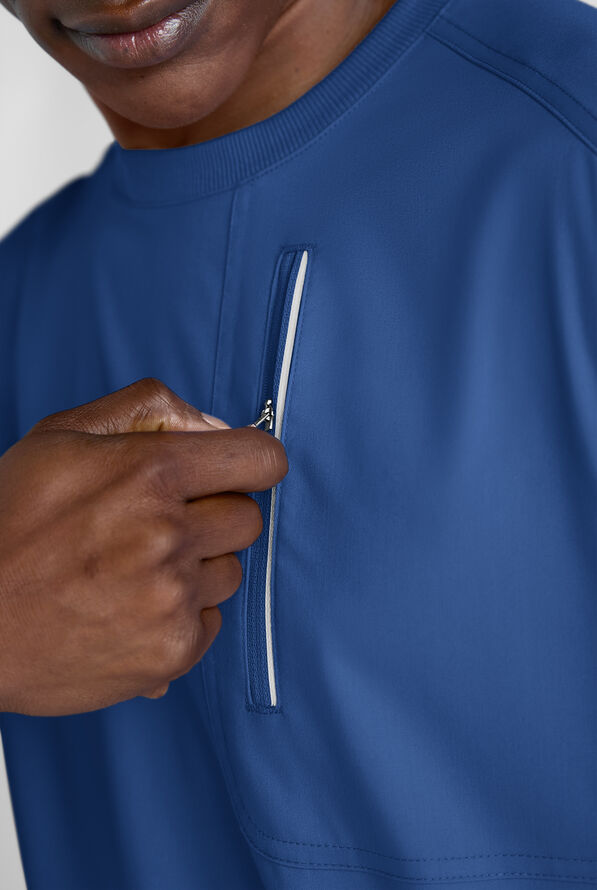 Advantage STRETCH Men's 3-Pocket Crew Neck Scrub Top - Royal - 2