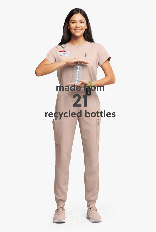 Pantalón médico ReSurge Amber estilo jogger con piernas pitillo y 7 bolsillos para mujer - Mocha Meringue - 5