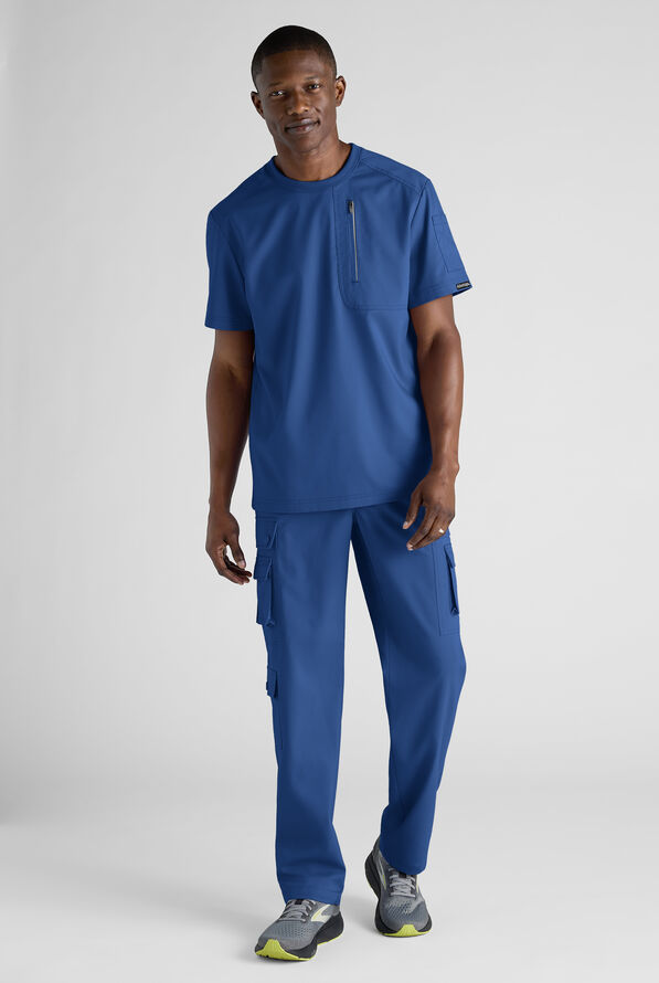 Advantage STRETCH Men's 3-Pocket Crew Neck Scrub Top - Royal - 8