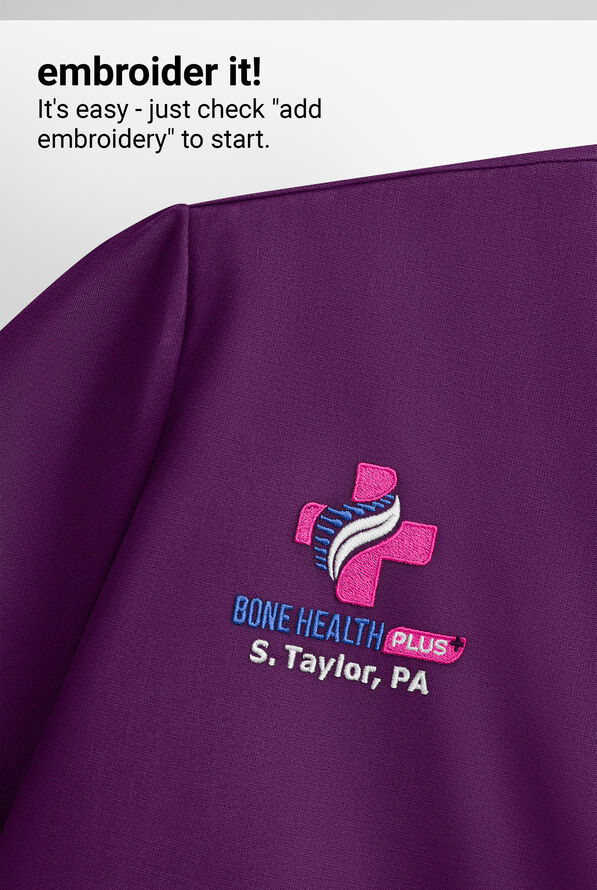 WhisperLite LYRA Women's 2-Pocket STRETCH 3/4" Sleeve Scrub Top - Eggplant - 7