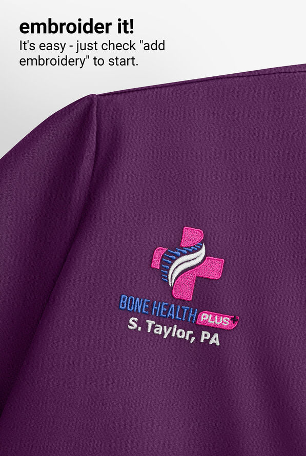 Butter-Soft STRETCH FLXTEK+ Women's 2-Pocket Oversized Henley Scrub Top - Eggplant - 6