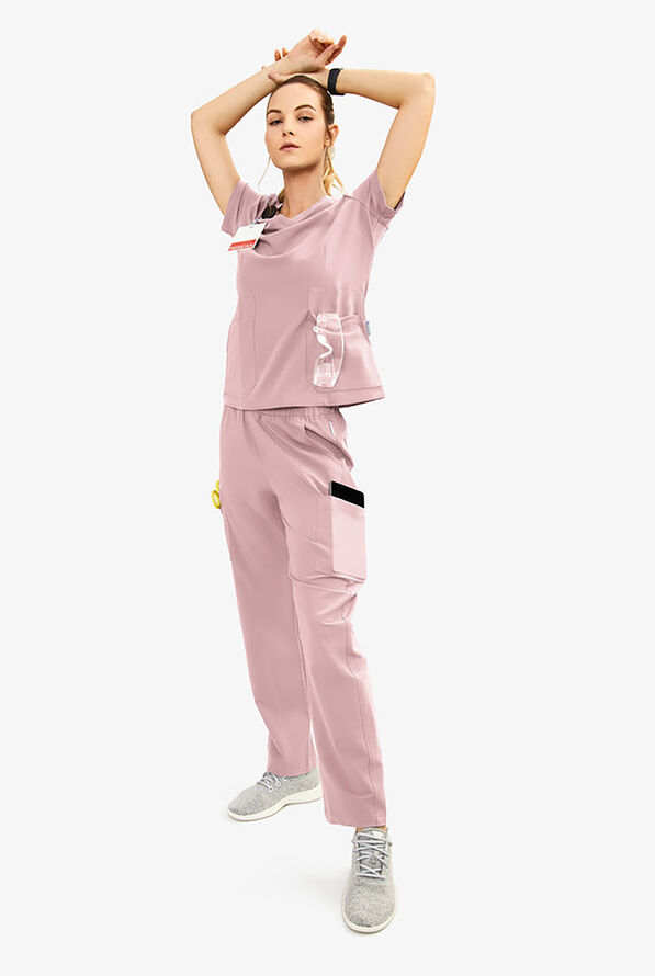 Pantal&oacute;n m&eacute;dico Keswi con cord&oacute;n interior y 9 bolsillos para mujer - Mauve Shadow - 2