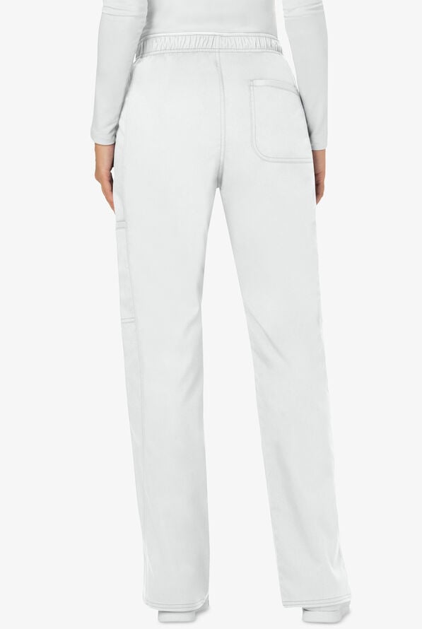 Cherokee Workwear Revolution Women's 5-Pocket STRETCH Drawstring Cargo Scrub Pants - White - 2