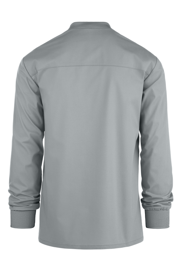 Cherokee Workwear Professionals Men's 3-Pocket STRETCH Snap Front Scrub Jacket - Grey - 2
