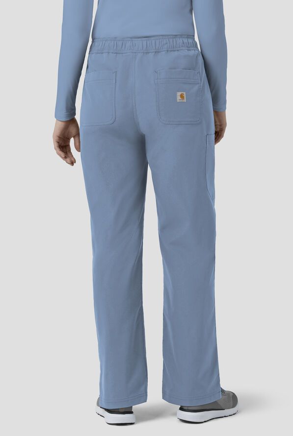 Carhartt FLD & RSCU Women's 6-Pocket STRETCH Boot Cut Cargo Scrub Pants - Rolling Thunder - 4