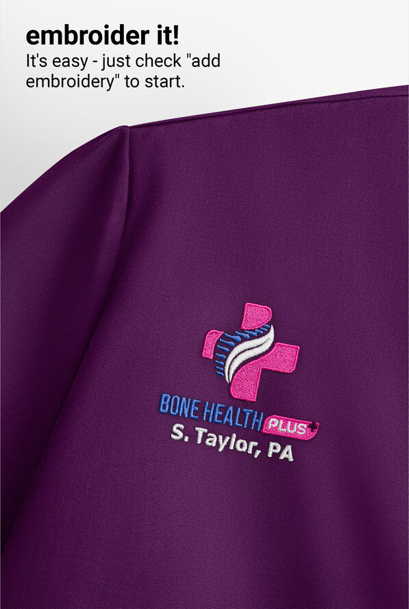 Easy STRETCH Rachel Women's 3-Pocket Snap Front Scrub Jacket - Eggplant - 7