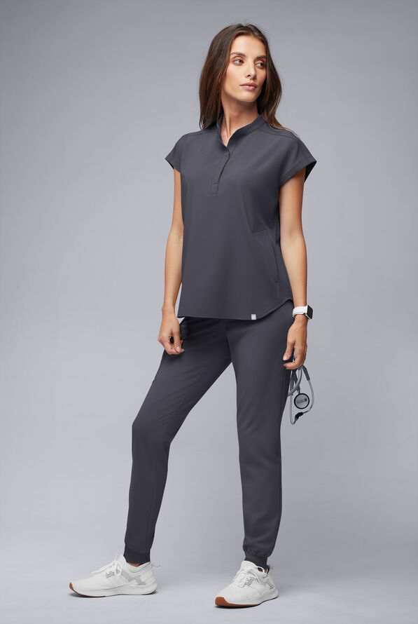 Hypothesis Women's Dolman & Jogger Scrub Set - Pewter - 2