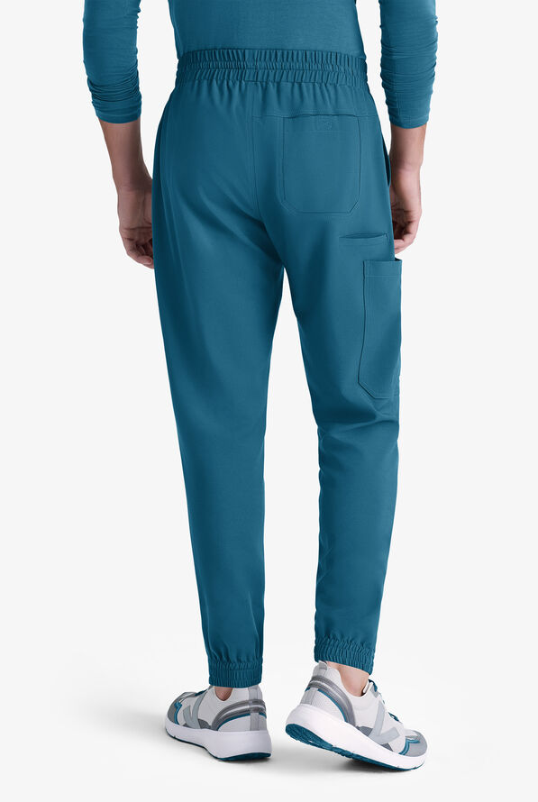 Grey's Anatomy by Barco Evolve STRETCH Voyager Men's 5-Pocket Cargo Jogger Scrub Pants - Bahama Blue - 3