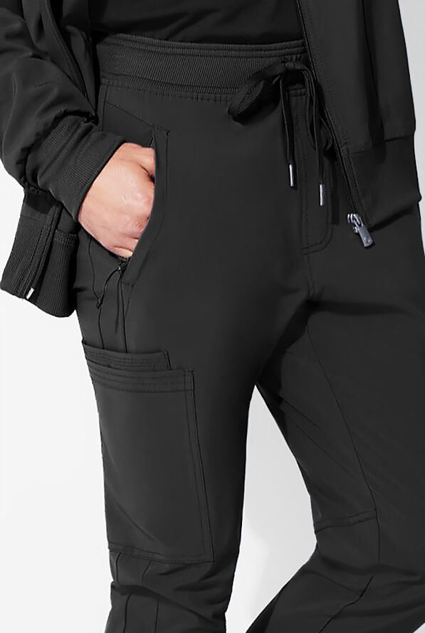 Infinity Men's 5-Pocket STRETCH Cargo Jogger Scrub Pants - Tall - Black - 3