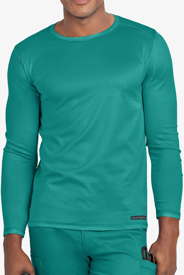 Advantage STRETCH Men's Long Sleeve Crew Neck Underscrub - Teal - 2